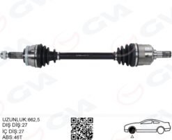 Komple Aks Sol Hyundaı İ30 1.6l D4fb Crdi Dizel 07-11 Abs Li 27x27 - Abs 46 Diş Komple Boy 663mm - 495012L210-495012L200