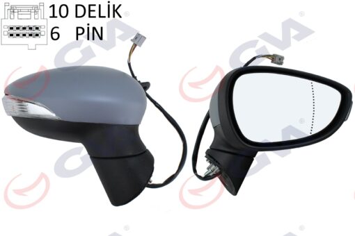 Dış Dikiz Aynası Sağ Fıesta 12 17 Elektrikli Isıtmalı Sinyalli Astarlı Asferik 6 Fiş Vm-6326ehpar - C1BB17682DD-1799161