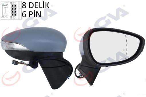 Dış Dikiz Aynası Sağ Fıesta 08 14 Elektrikli Isıtmalı Sinyalli Astarlı 6 Fiş Vm-6313ehpar - 8A6117682FJ5YYW-1753801