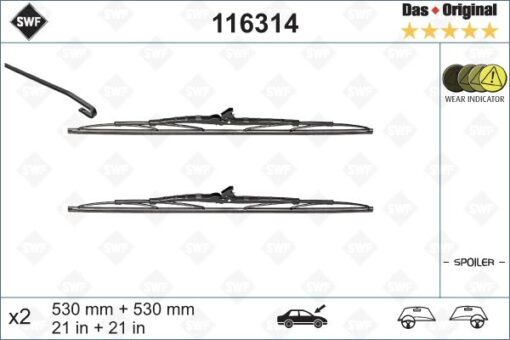 Ön Silecek Süpürgesi Takım Passat Volvo S70 V70 Transporter T4 530 530 Mm - 701998001-1392219-31276592