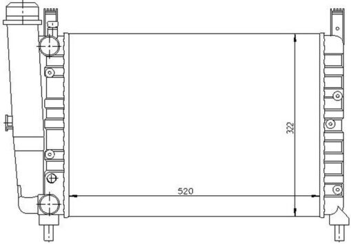 Radyatör Uno 70 1.4 İe-1.5 İe Mek 520x322x23 - 46551218-7739955