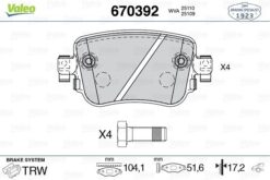 Arka Balata Vw Caddy Iv 2.0tdı 15 Cuuf-dfsf 104.1x17.2x51.6 - 8U0698451F-5Q0698451F-5Q0698451B