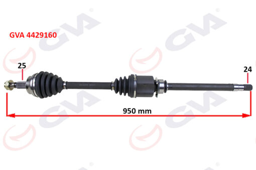 Komple Aks Sağ Lınea 1.3 Mtj 07- 90hp Milli 950mm - 51816764