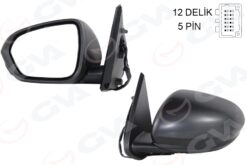 Dış Dikiz Aynası Sol Elektrikli Isıtmalı Dacıa Duster 17-10 12h5p Vm-6805ehl - 963023958R-963734568R-963666560R
