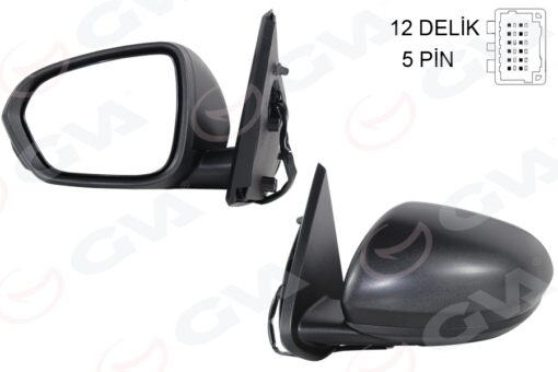 Dış Dikiz Aynası Sol Elektrikli Isıtmalı Dacıa Duster 17-10 12h5p Vm-6805ehl - 963023958R-963734568R-963666560R