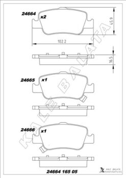 Arka Fren Balata Toyota Aurıs. Corolla 1.33l 1.6l 1nr-fe 1zr-fae Nre180 Zre181 Zre185 12- 1.4l 1nd-ftv D-4d Nde150 Nde180 07- - 0446602180-0446602170-0446602181