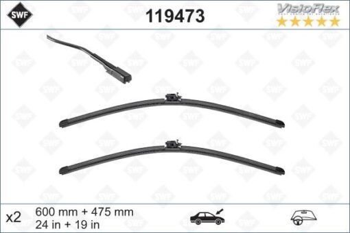 Sılecek Supurgesı Takımı 600mm / 475mm Mercedes W176 W177 C117 X117 C118 X118 X156 Swf