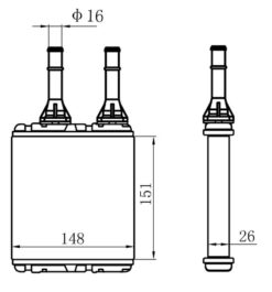 Kalorıfer Radyatoru Brazıng Nıssan D22 At/mt Sanzuman 151x147x26 - 27140VK305