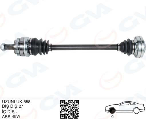 Komple Aks Arka Sağ Bmw E81 E87 E82 E88 E90 E91 E92 658mm - 33217547076