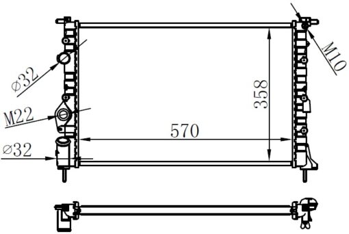 Radyatör Brazing Mgn 1.6i-2.0i 96-99 -2.0i 99 Scenıc I 1.9dtı-dcı 99-03 Klimasız Mek 570x358x22 - 7702258283-7700838135-7700437266