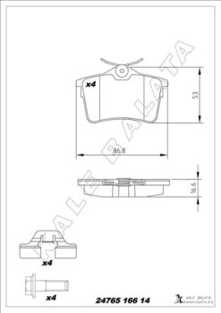 Arka Fren Balatası P307 00 09 P308 07 14 Partner 08 Partner Tepee 08 Berlıngo 08 C4 04 16 Xsara Pıcasso 99 11 Ds4 15 18 - 1623180680-4254.14-4254.15-4254.29