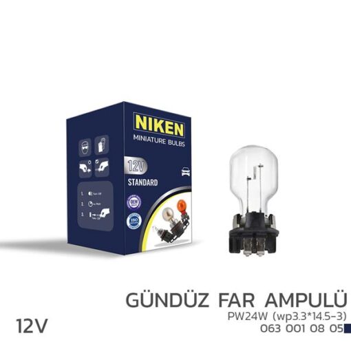 Nıken 12v Pw24w Gündüz Far Amp Wp3.3x14.5-3 10lu - UNIVERSAL