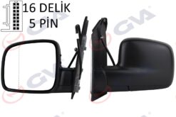 Dış Dikiz Aynası Sol Caddy 04 Elektrikli Isıtmalı Asferik 5 Fiş Vm-375ehal - 2K1857507A9B9