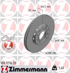 Ön Fren Aynası Passat-varıant 11/96/5.05 Audı A4-a6 1.8 20v-1.9tdı 97 288x25x5dlxhavalı 986478546-df2652-df2652bp - 4A0615301C-8E0615301Q-4A0615301E