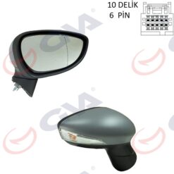 Dış Dikiz Aynası Sol Fıesta 12 17 Elektrikli Isıtmalı Sinyalli Astarlı Asferik 6 Fiş Vm-6326ehpal - C1BB17683DD-1799162