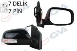 Dış Dikiz Aynası Sağ Corolla 08 Elektrikli Isıtmalı Katlanır Sinyalli Astarlı Konveks 7 Fiş Vm-6263ebr