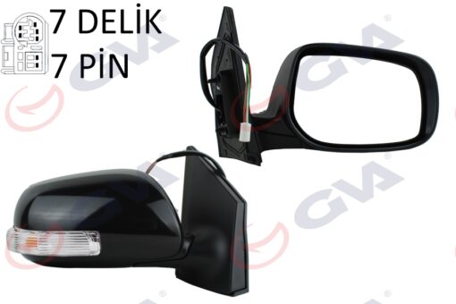 Dış Dikiz Aynası Sağ Corolla 08 Elektrikli Isıtmalı Katlanır Sinyalli Astarlı Konveks 7 Fiş Vm-6263ebr