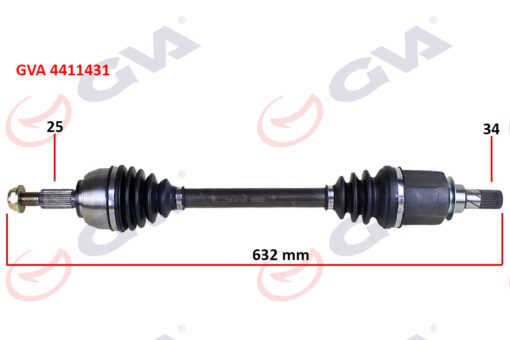 Komple Aks Sol Renault Fluence 09- Megane Iv 1.5 Dci 6 Vites Auto. 632mm - 391016076R-391019932R