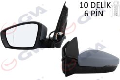Dış Dikiz Aynası Sol Polo 09 Elektrikli Isıtmalı Astarlı Asferik 6 Fiş Vm-388nehpal - 6R1857507K-6R1857507M