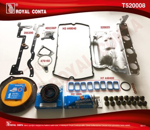Motor Takım Conta Reınz Keçeli S.lastikli C. Skcsiz Transıt V.347 2.2 06 11 Boxer-jumper-ducato 2.2hdı 06 - 6C116008AA-T520009