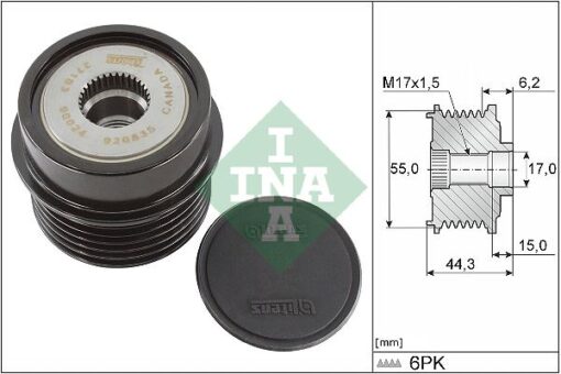 Alternatör Kasnağı Rulmanlı Toyota Aurıs Corolla 1.6l 1zr-fe 1zr-fae Zre151 Zre181 Zre185 07-18 / Avensıs 1.6l 1zr-fae Zrt270 09- / Verso 1.6l 1zr-fae Zgr20 09 - 6 Kanal - 274150T010-274150T060-274150T022
