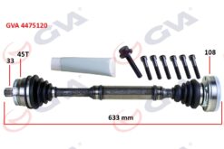 Komple Aks Sağ Abs Li A4-passat 1.8t 96-01 45 Diş 633mm - 8D0407272AQ-8D0407452AV-8D0407452