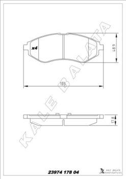 Ön Fren Balatası Chevrolet Aveo 05 Kalos 02 - 94566892-96534653-PW892497-WVA23974