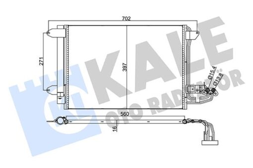 Klima Kondenseri A3-leon-toledo-octavıa-caddy Iıı-golf V-vı-jetta Iv-touran Al/al 580x391x16 - 1K0820411E-1K0820411H-1K0820411Q