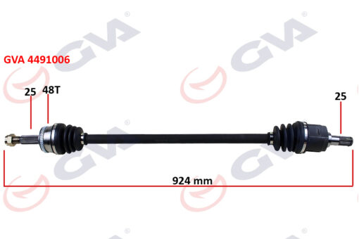 Komple Aks Sağ Hyundaı Accent Era 1.4l 1.6l G4ee G4ed Benzinli 06-10 Abs Li 25x25 - Abs 48 Diş Komple Boy 924mm - 495001E050-495001E051