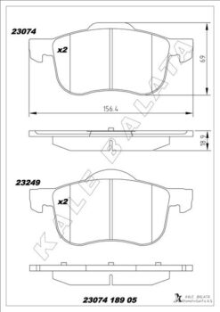 Ön Balata Volvo S60 00-10 S80 98-06 V70 97-07 Xc70 00-07 S70 97-00 - 8634921-8623861-31262503-WVA23072