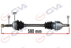 Komple Aks Sol Opel-merıva A 1.6 03-10 Abs Li 29 Diş 580mm - 374511-93299247-26111100