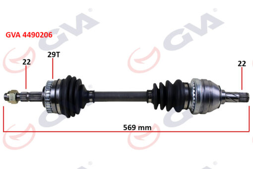 Komple Aks Sol Corsa B 1.6 93-00 Abs Li 29 Diş 569mm - 374259-374511-93299247