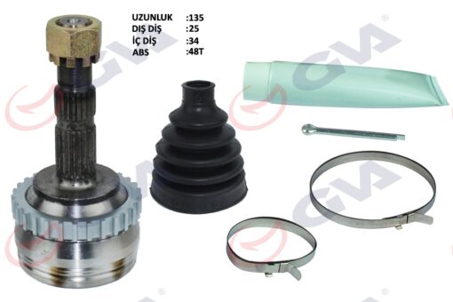 Dış Aks Kafası Corsa B-c 94 06 Combo B-c 94 11 Tıgra B 04 10 Merıva A 04 10 Abs Li 29 Diş 22x28x52 150mm - 26089775-26067600-26060699-26032411