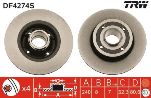 Arka Fren Aynası Renault Megane Iı 02 Modus 04 Clıo Iıı 05 240x82.5x4delik - 7701207823-432005338R-8660001811