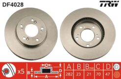 Ön Fren Diski Hava Kanallı Honda Cr-v 2.0l B20 96-01 / Hr-v 1.6l D16w1 99-07 / Prelude 2.0l F20a4 92-96 2.2l H22a4 97-01 282 Çap X 5 Bijon - Takım Disk Fiyatıdır - 45251SP0000-45251S2HN00-45251SZ3E00