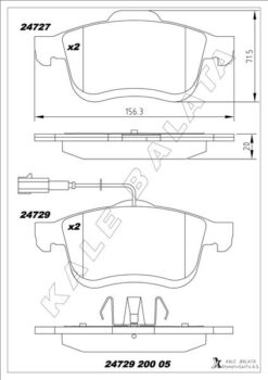 Ön Balata Fıat Doblo Iıı 10 Opel Combo 12 1.3d Mtj 1.4 1.6d Mtj 2.0d Mtj Tek Fişli - 77364929-77365311-77365396-WVA24727