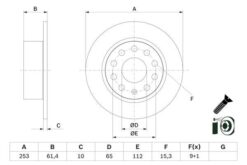 Fren Diski Arka Skoda Octavıa Iıı 12 20 253x10x61.4 - 5Q0615601C