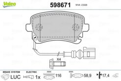 Arka Balata Transporter T5 T6 04 Gdb1557 Fişli Fte Kırmızı Kutu - 7H0698451-7H0698451B-7H0698451A