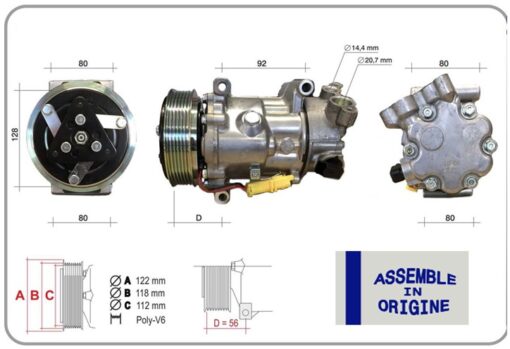 Klima Kompresörü Sıfır Ürün Cıtroen Berlıngo 1.6 Bluehdi C3 Pıcasso C4 Coupe C5 Iıı C5 I Skoda Ko Dıaq I Peugeot Partner Tepee 1.6 Hdi 307-308-508-5008-207-208 Fiat - 6453.QL-9651911480-6453.QN-6453.QK