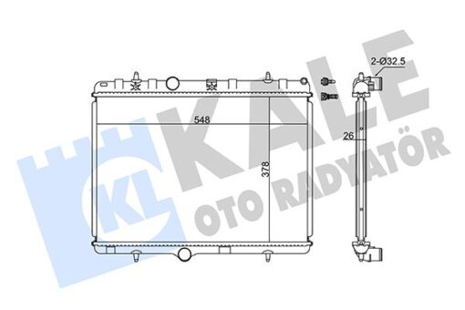 Radyatör C3 02 C2 03 207 07 1.4-1.6 16v-1.6hdı Ac Mek Al/pl/brz 378x548x26 - 1333.89-1330.P8