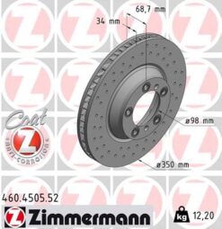 Fren Disk Delikli On Sag Porsche Cayenne 9ya 17 Panamera 971 16 350 Mm - 34 Mm - 971615302-9Y0615302