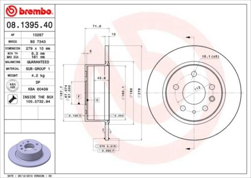 Fren Dıskı Arka Mercedes W115 C123 S123 W116 W126 W123 - A1264230012