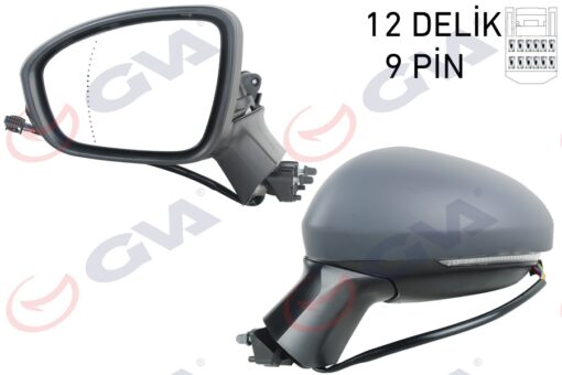 Dış Dikiz Aynası Sol Elektrikli Isıtmalı Sinyalli Katlanır Astarlı Asferik Clıo V 19- 12h9p - 963027553R-963737470R-963668339R