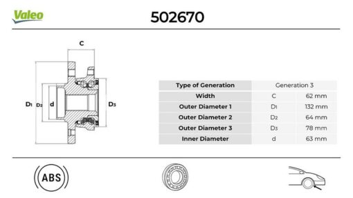 Ön Teker Poryası Volvo C30-s40 Iı 06-12 V50 04-10 Abs Li 5 Bijon - 30714730-31212698-30736653-31262950