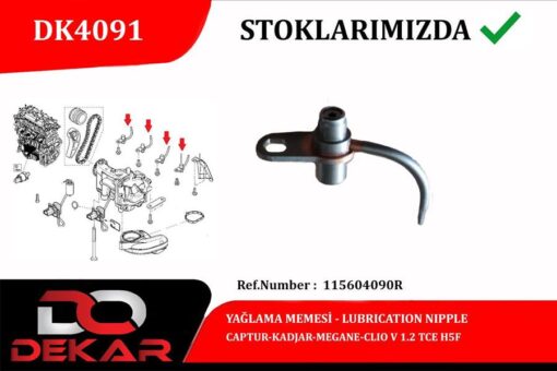 Yağlama Memesi Captur-kadjar-megane-clıoıv 1.2 Tce H5f - 115604090R