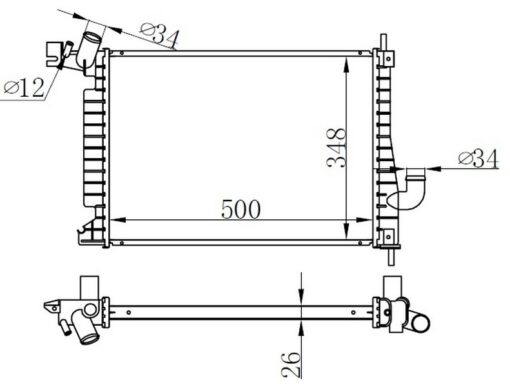 Radyatör Brazing Vectra B 2.0 Dtı 16v Ac Klimasız Mek 500x348x26 - 1300178-52479093