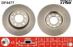 Arka Fren Aynası Alfa Romeo 159 05 Gıulıetta 10 Spıder 06 Fıat 500 X 14 Jeep Renegade 14 Compass 16 278x12x43 - 46843610-51760273-51963547