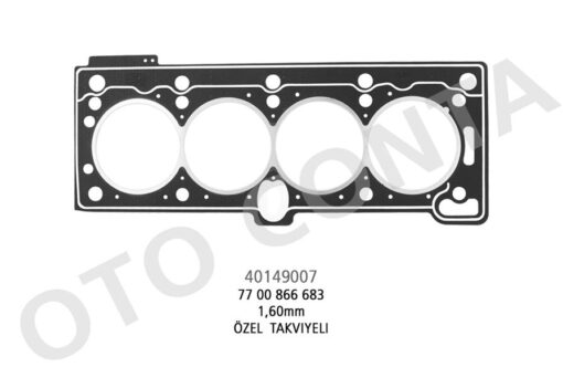 Silindir Kapak Contası Renault Megane I-clıo Iı-symbol 1.4-1.6 8v-r19 1.4ı-dacıa Solenza K7m-k7j Lpg Li Araçlara Özel Takviyeli 1.60mm Beyaz - 7700866683-7700273748