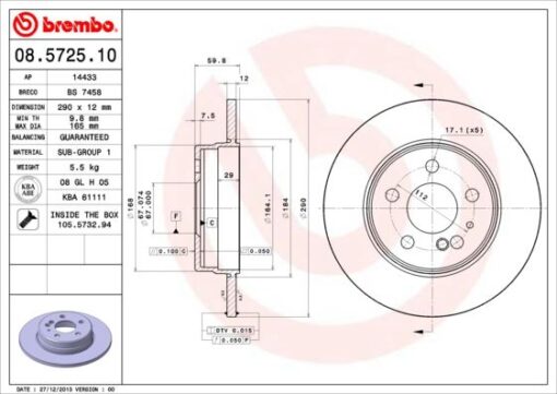 Fren Dıskı Arka Mercedes S-class W140 91 98 - A1404230612