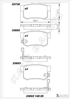 Arka Fren Balata Honda Cıvıc 1.4l 1.6l Vtec Ep Es Eu Fd6 Fk2 01-13 / Accord 2.0l F20 94-98 / Cr-v 2.0l K20 Rd8 02-06 / Legend 3.2l Ka7 Ka8 24v 91-96 / Suzukı Sx4 1.6l M16a Rw415 05- - 43022S9AE52-43022S9AE00-43022S7S010